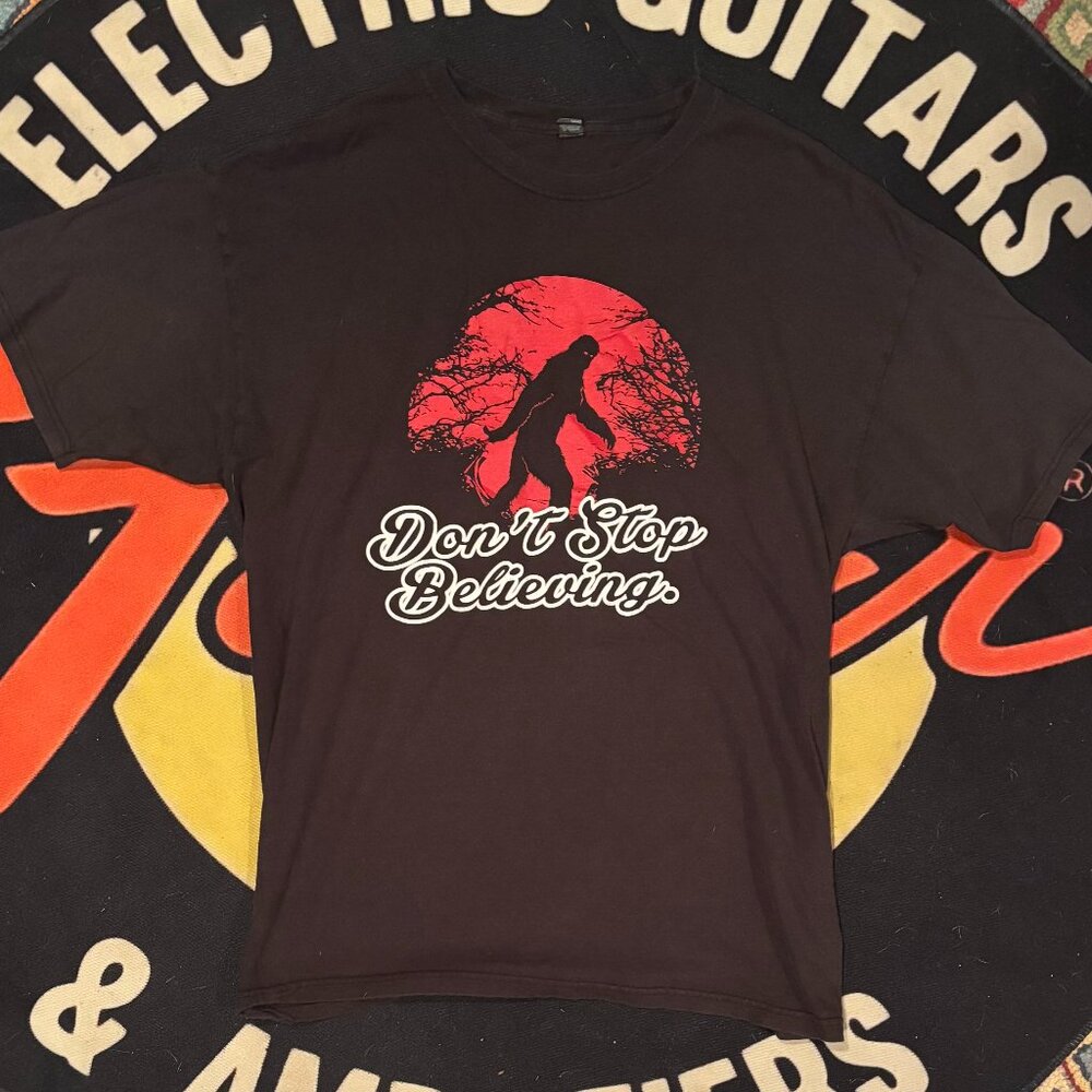 Don’t Stop Believin’ Bigfoot Graphic Tee - Black, Size XL